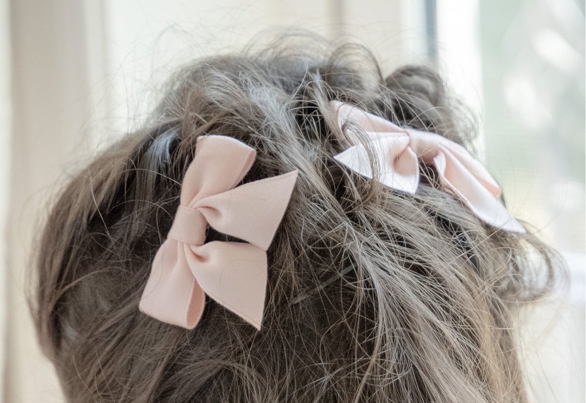 リボンクリップ3色6個セットアクセサリーヘアアクセサリーグログランリボンヘアクリップベビーキッズ