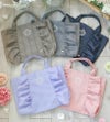 イニシャル刺繍入りフリルレッスンバッグスクールレッスンバッグマチあり手提げバッグフォーマルに合うバッグ