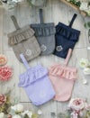 イニシャル刺繍入りフリルシューズバッグスクールシューズケース上履き入れ