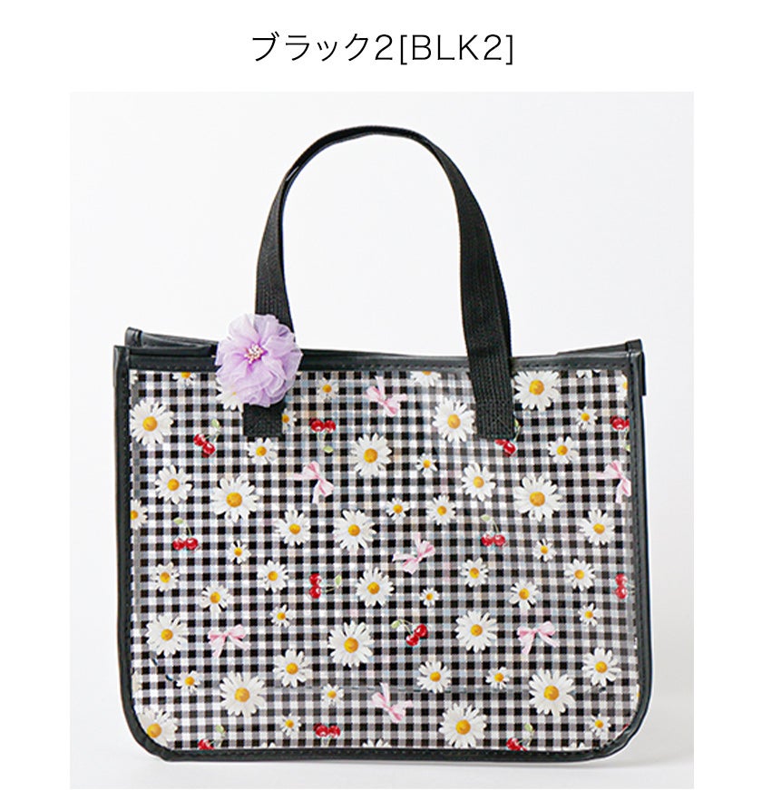 プールバッグ女の子お花プリントプールバッグお花ヘアクリップ付きビニールバッグおしゃれビーチバッグキャサリンコテージ超超目玉TAK!