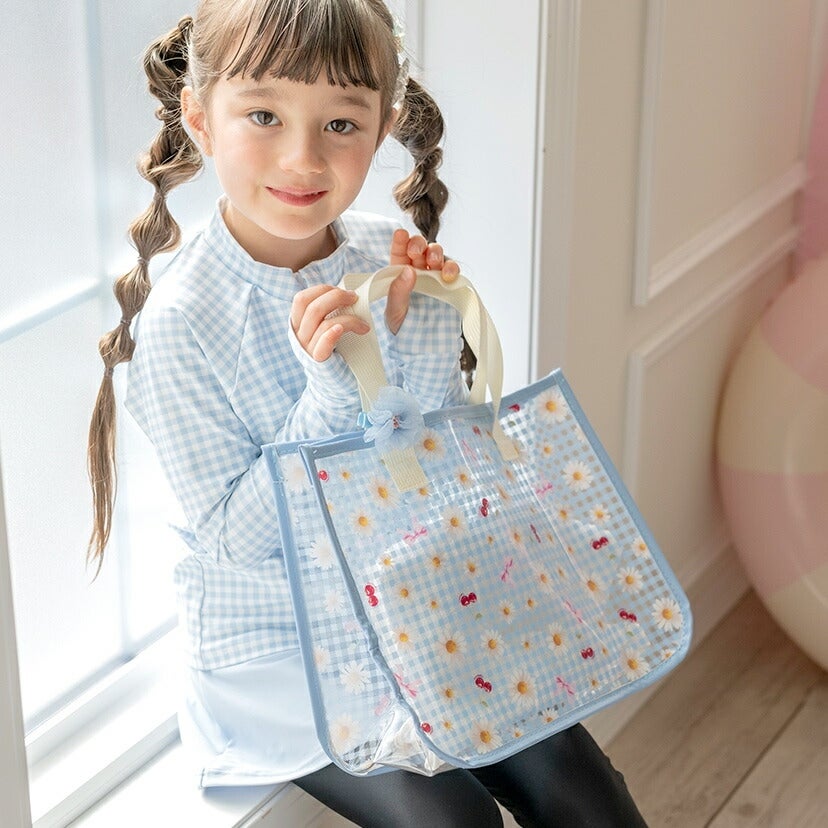 プールバッグ女の子お花プリントプールバッグお花ヘアクリップ付きビニールバッグおしゃれビーチバッグキャサリンコテージ超超目玉TAK!