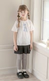 キッズTシャツデコレーションプリント半袖Tシャツ女の子無地白YUP12