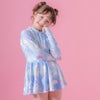 キッズ女の子水着肩フリルフレアワンピース型インナーパンツ付きギンガムチェック水着