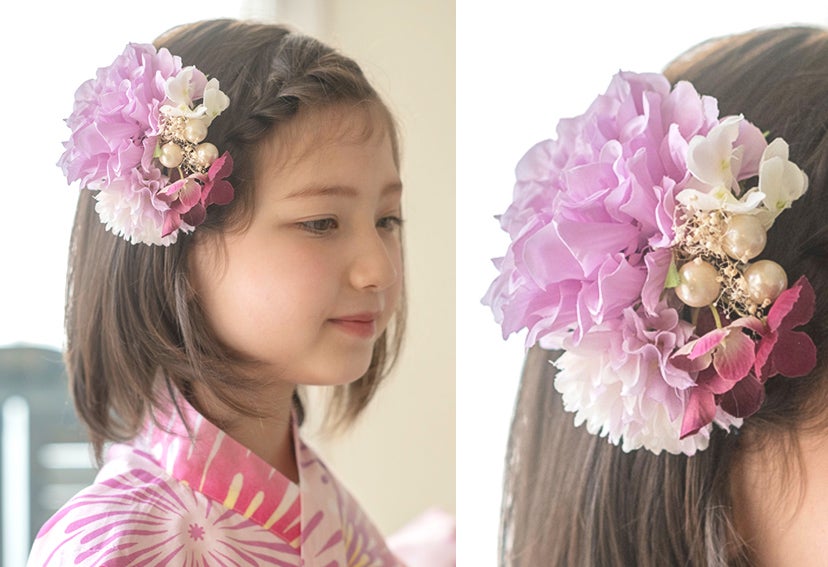 和風髪飾り蝶とお花のヘアクリップアクセサリーヘアアクセサリー和装アクセサリー