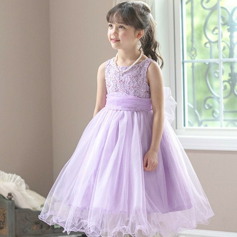 子供ドレス シルバー 120cm スパンコール ピアノ発表会 結婚式用 子どもドレス スパンコールドレス ピアノ発表会