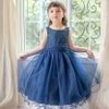 子供ドレスコスパ重視派のスパンコールレースチュールドレスキッズドレス