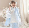 被布セット着物七五三3歳女の子着物花刺繍チュールレース着物ワンピース＆被布セット和装雛祭りTAK★今年度再入荷なし★
