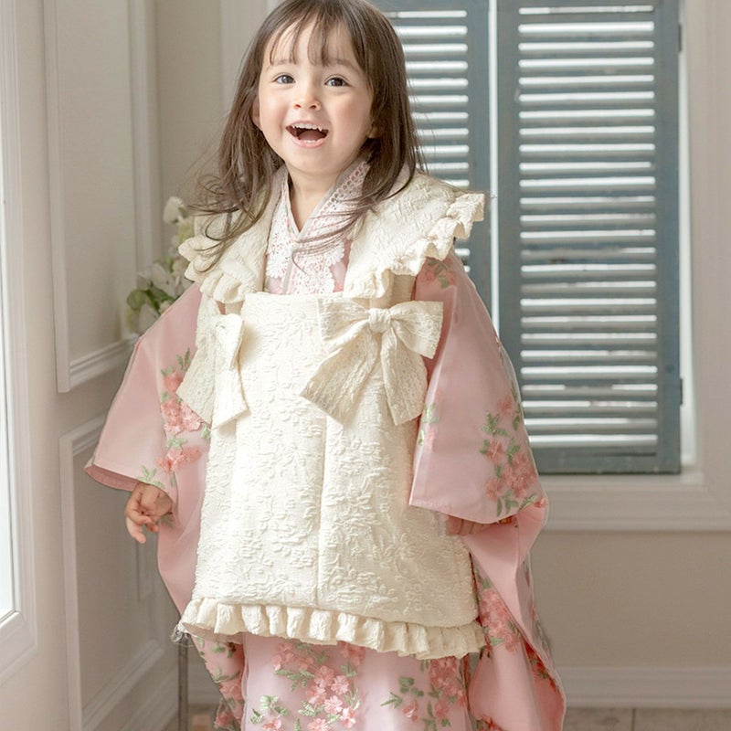 送料無料【超目玉セール】 被布セット七五三 3歳女の子 着物 花刺繍 