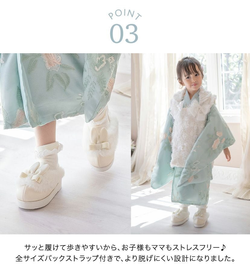 送料無料【目玉セール】七五三3歳7歳女児 草履 うさぎファースリッポン 送料無料【目玉セール】七五三3歳7歳女児 草履 うさぎファースリッポン