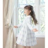 卒園式卒業式女の子ワンピース長袖白襟チェック柄オケージョンワンピースベージュ水色フォーマル女子スーツきちんとワンピース