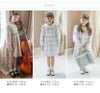 卒園式卒業式女の子ワンピース長袖白襟チェック柄オケージョンワンピースベージュ水色フォーマル女子スーツきちんとワンピース