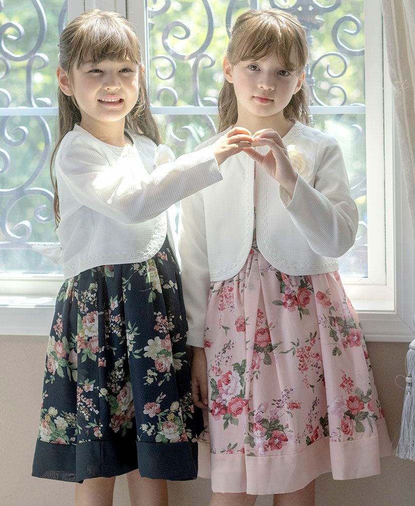 入学式130女の子 送料無料【超目玉セール】入学式 女の子スーツ フラワーブーケドレス 4