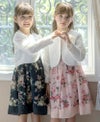 女の子入学式スーツ白ツイードボレロ＆花刺繍チュールレースワンピースセットアップフォーマル女子スーツ