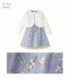入学式女の子スーツ刺繍チュールワンピース＆ポンチボレロアンサンブル女の子服