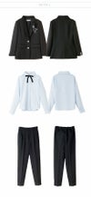 卒業式 女の子 ハンサムブラックロングパンツスーツセット