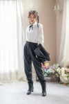 卒業式 女の子 ハンサムブラックロングパンツスーツセット