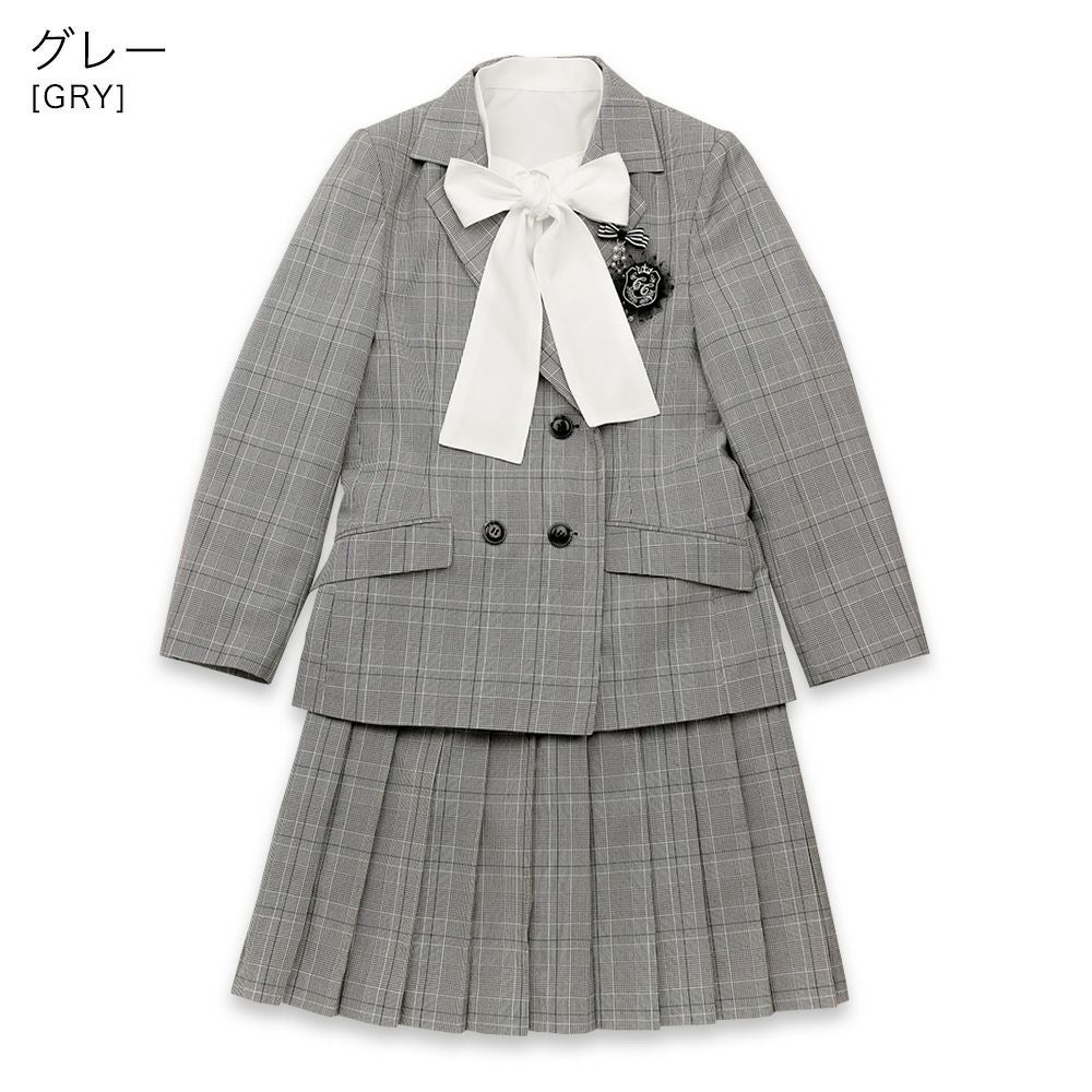 新品タグ付き　女の子　フォーマル セットアップ　チェックプリーツスカート　120 送料無料【超目玉セール】女子スーツ チェックプリーツスカート