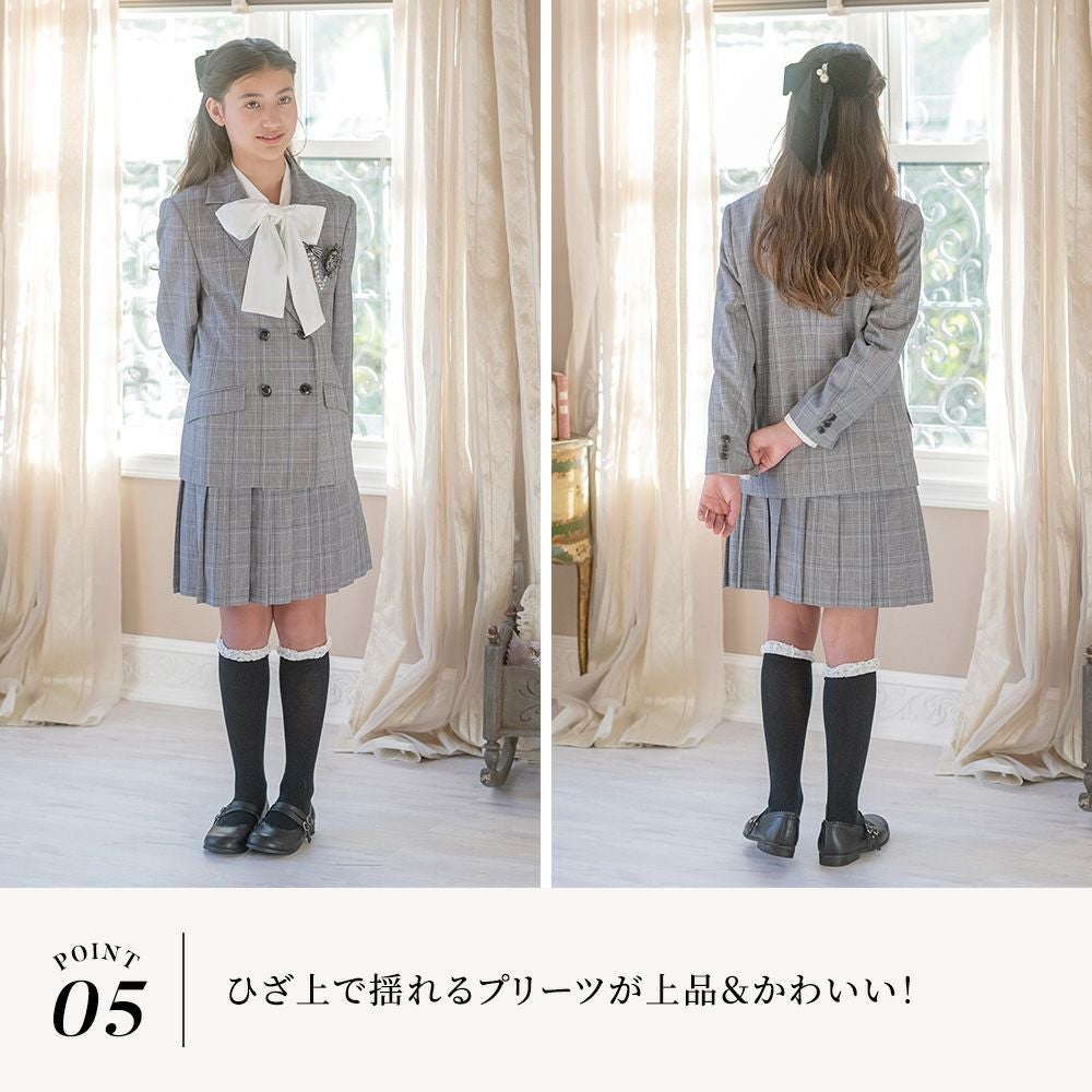 送料無料【超目玉セール】女子スーツ チェックプリーツスカート