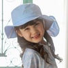 UVハット送料無料 目玉キッズ日よけ付きハットリボンUV対策撥水バケットハットカジュアル海水浴夏帽子花柄ギンガムピンク水色ライラックベージュキャサリンコテージTAK
