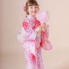 浴衣子供女の子キッズ・ジュニア・ベビーセパレートキャサリンオリジナル和柄がかわいい2ピース浴衣セット（ワンピース・上衣・兵児帯）[90100110120130140150160cm紺黒ピンク椿朝顔猫]夏花火大