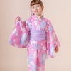 浴衣子供女の子キッズ・ジュニア・ベビーセパレートキャサリンオリジナル和柄がかわいい2ピース浴衣セット（ワンピース・上衣・兵児帯）[90100110120130140150160cm紺黒ピンク椿朝顔猫]夏花火大
