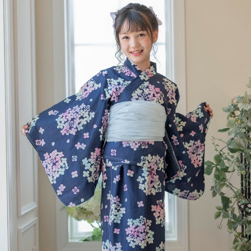 キャサリンオリジナル和柄2ピース浴衣セット【ワンピース+上衣】子供浴衣の夢彩花火柄