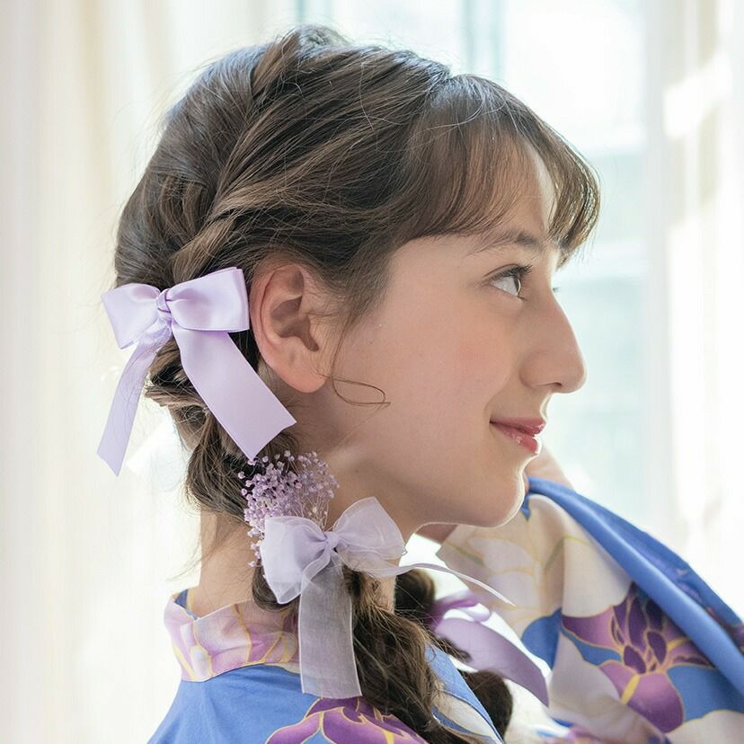 送料無料【超目玉セール】リボン＆フラワー Uピン ヘアアレンジセット