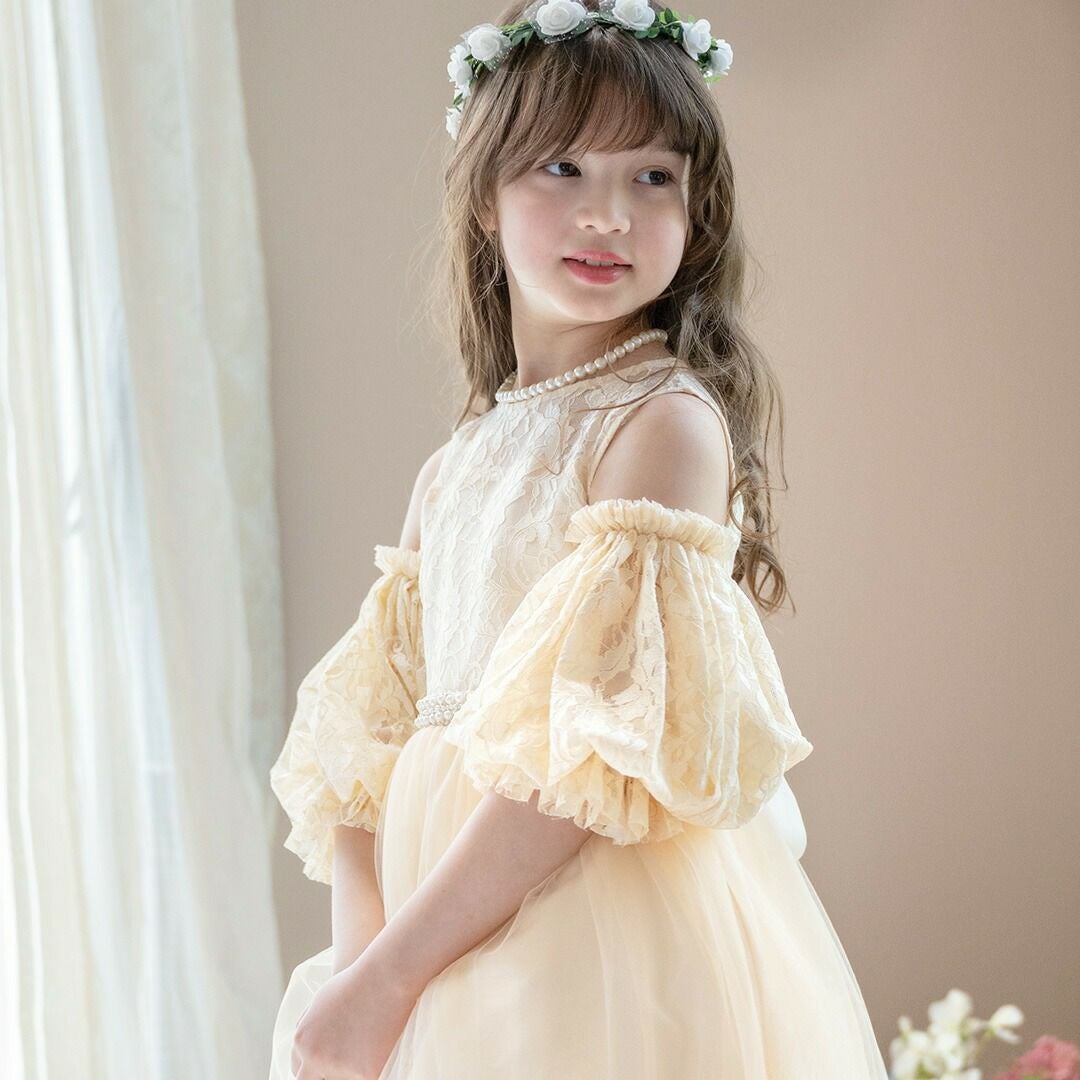 ふわふわつけ袖　リッチ映え！発表会や結婚式におしゃれなレースやチュールの付け袖　キッズドレススタイルをエレガントにアップデート