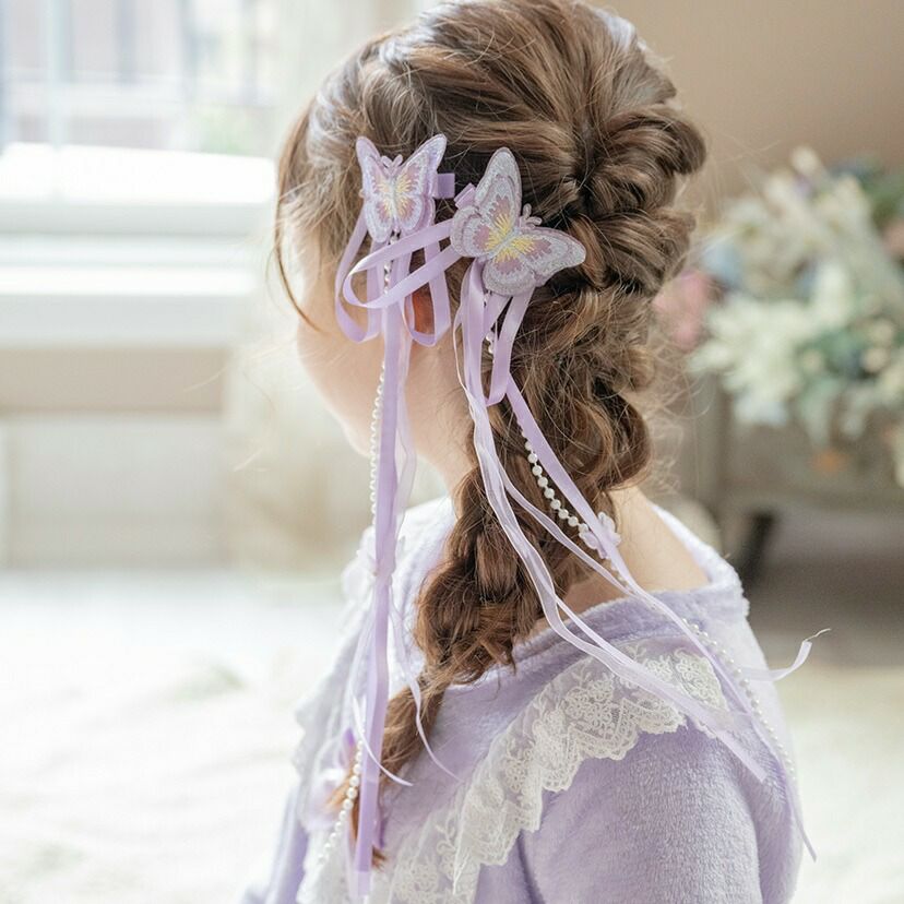 送料無料リボン揺れるフェアリークリップ 髪飾り ヘアアクセサリー