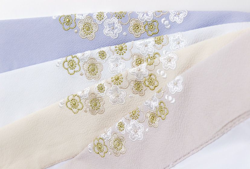 送料無料【卒服最終セール目玉】刺繍入り半衿付き肌襦袢 半襦袢 キッズ