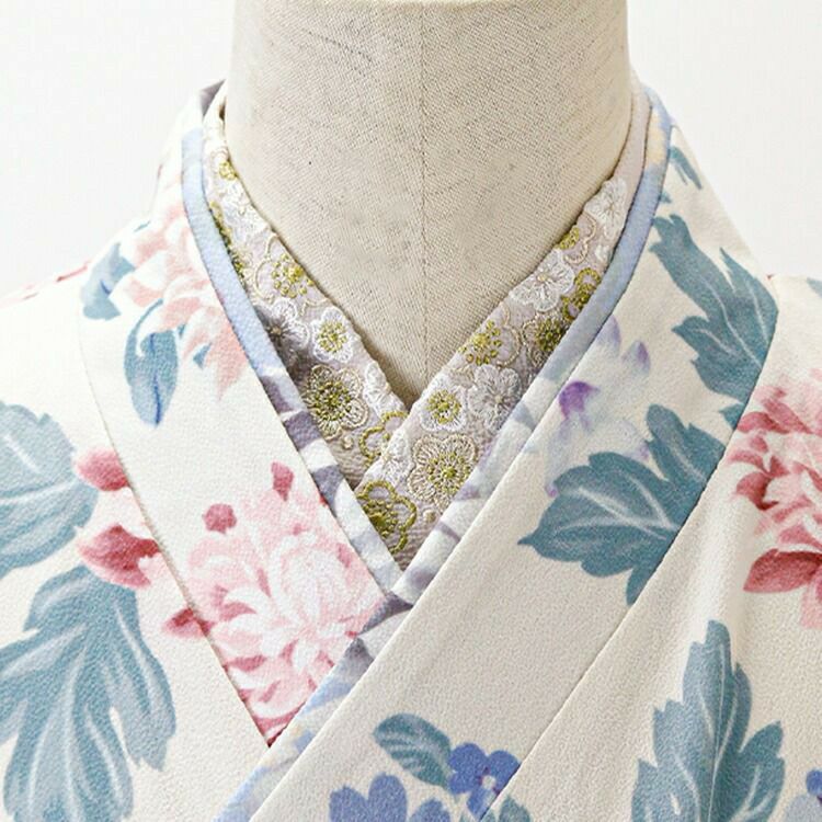 送料無料【目玉セール】刺繍入り半衿付き肌襦袢 半襦袢 キッズ 