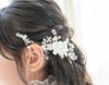 ラインストーン白花コームホワイトフラワービジューヘアコームキャサリンコテージ