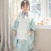 花柄刺繍チュールレース着物とバラ生地被布セット 3才 女の子 七五三 753