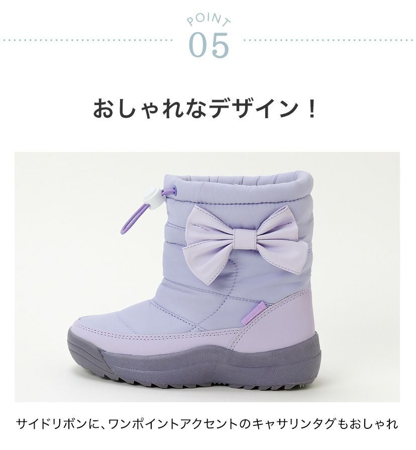 送料無料目玉スノーブーツ収納式スパイク付き女の子カジュアルブーツウィンターブーツキッズジュニア防滑防寒靴雪雪靴ミドル丈裏起毛キャサリンコテージTAK