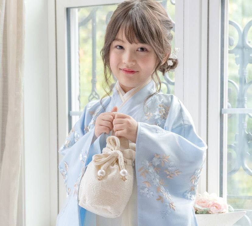 送料無料女の子 七五三 膨れジャガード 巾着バッグ 和装アクセサリー