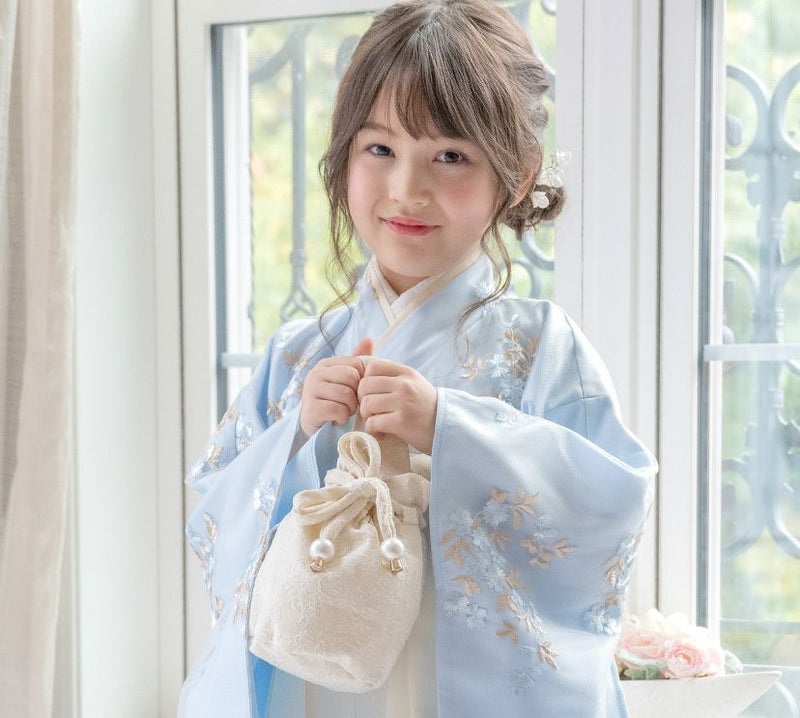 送料無料女の子 七五三 膨れジャガード 巾着バッグ 和装アクセサリー 