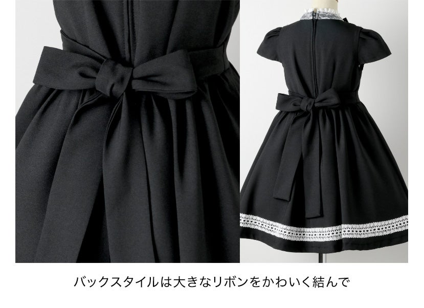 目玉セール女の子スーツ名品ワンピで作る入学式スーツコーデマルグレーテ黒半袖きちんとワンピース白襟刺繍入りボレロアリスアンサンブルセットアップアリスコレクションキャサリンコテージTAK
