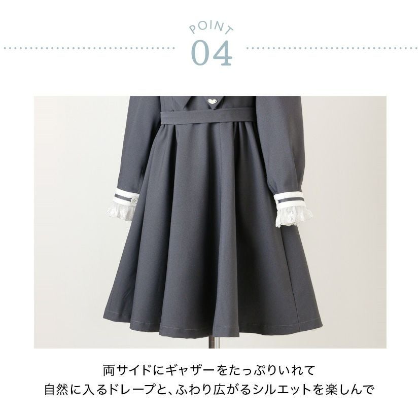 送料無料【目玉セール】女の子 レース使いのセーラーワンピース