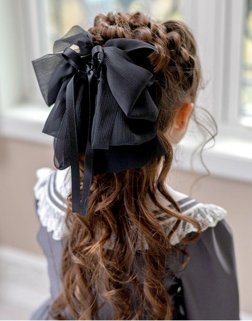 送料無料シフォンリボンヘアクリップ 結婚式や発表会などのフォーマル