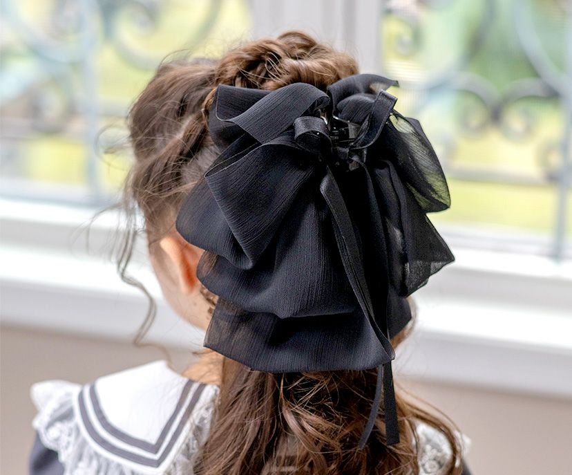 送料無料シフォンリボンヘアクリップ 結婚式や発表会などのフォーマル