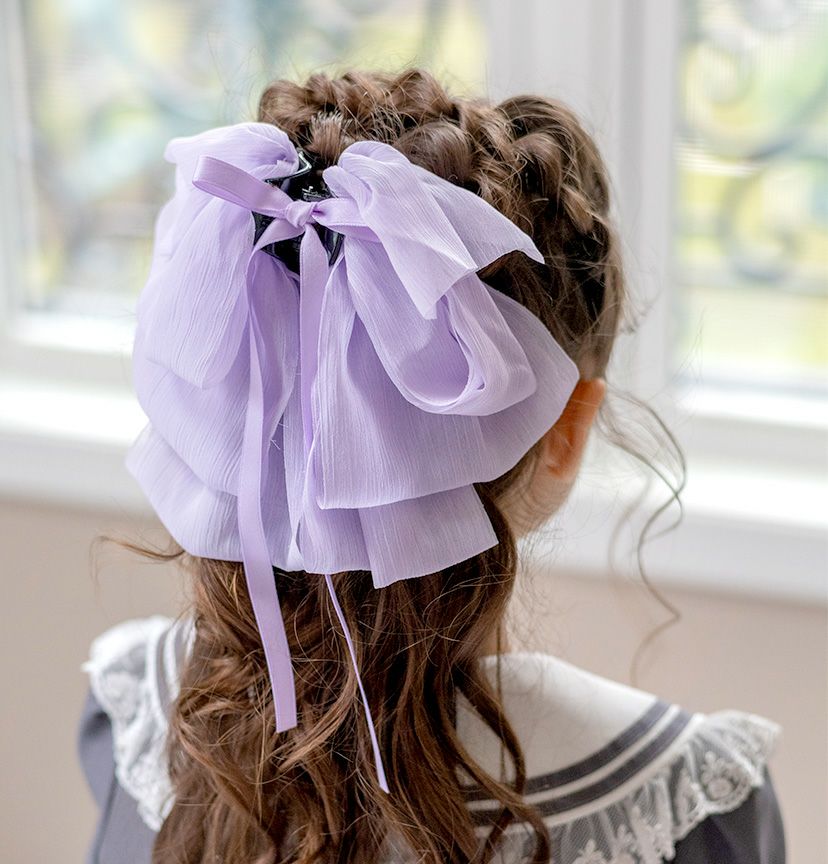 送料無料シフォンリボンヘアクリップ 結婚式や発表会などのフォーマル