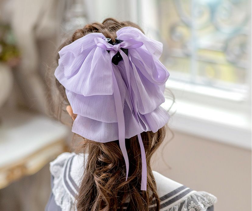 送料無料シフォンリボンヘアクリップ 結婚式や発表会などのフォーマル