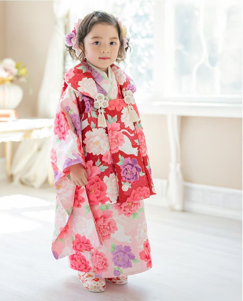 送料無料【超目玉セール】花柄鼻緒のスリッポン 七五三 草履風 3歳 5歳 