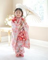 花柄鼻緒のスリッポン 七五三 草履風 3歳 5歳 女児 753 歩きやすい 痛くない 脱げにくい ストラップ 和柄 和風 和装 靴 子供靴 履物