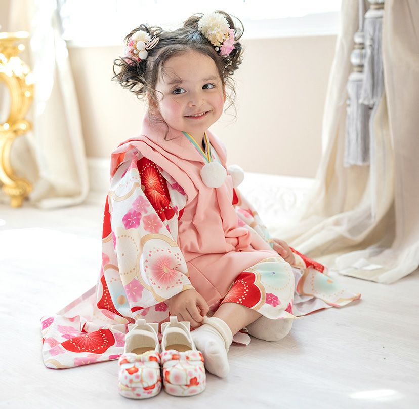 送料無料【超目玉セール】花柄鼻緒のスリッポン 七五三 草履風 3歳 5歳