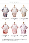 チュールフリルエプロン+着物ワンピースセット七五三753女の子キッズ被布エプロンエプロン着物着物風アンティーク柄花柄古典柄赤ピンクオレンジ青TAKキャサリンコテージ