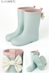 雨の日のおしゃれの味方！バックリボンがかわいいレインブーツ,ミントグリーン,ライラック,紺/DE015