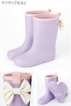 雨の日のおしゃれの味方！バックリボンがかわいいレインブーツ,ミントグリーン,ライラック,紺/DE015