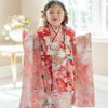 花柄織入り花柄生地着物ワンピース＆同柄被布セット