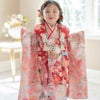 花柄織入り花柄生地着物ワンピース＆同柄被布セット